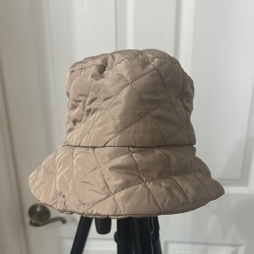 Quilted Tan Bucket Hat